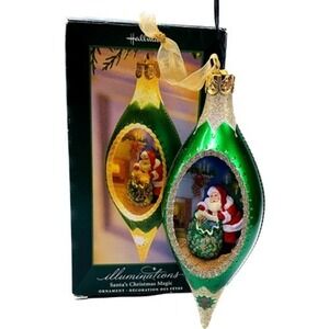 Hallmark‎ Illuminations SANTA'S CHRISTMAS MAGIC Lighted Ornament 2005 Works